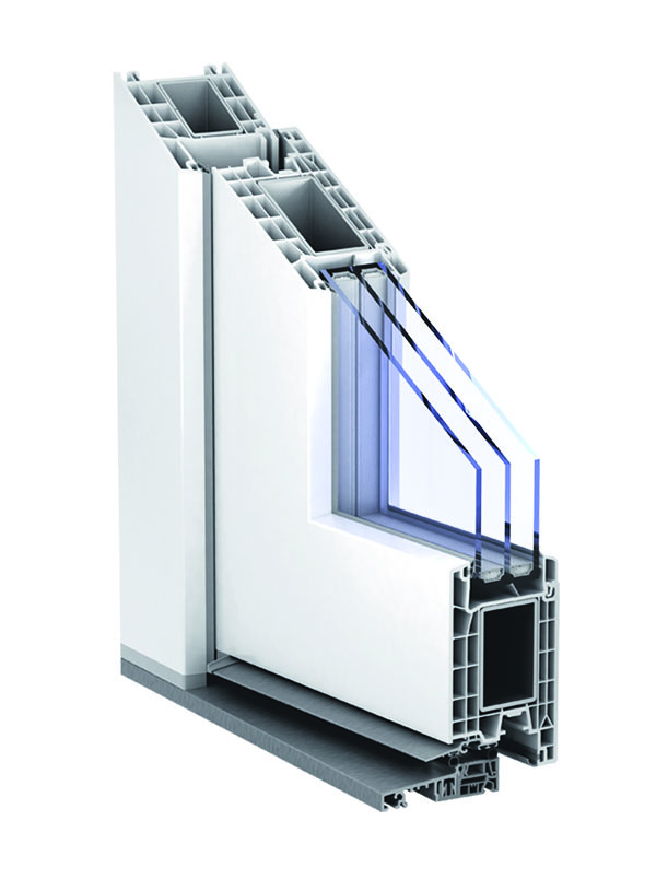 porte d'entrée en PVC Kömmerling 88